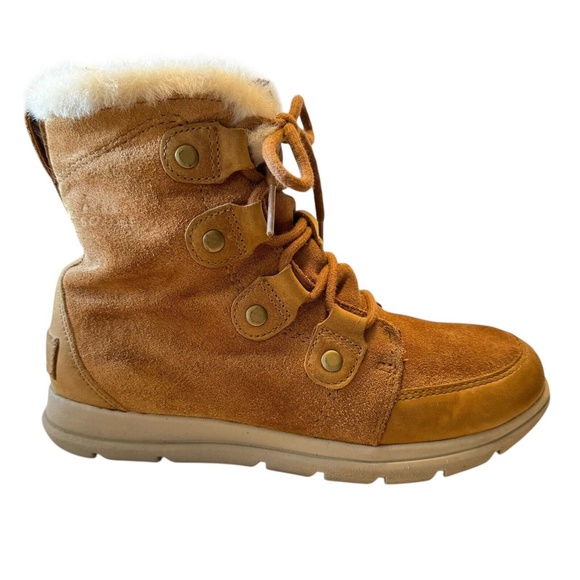 Sorel Womens Camel NL3039-224 Explorer Joan Suede Lace Up Waterproof Boots Sz 8 - Picture 4 of 13